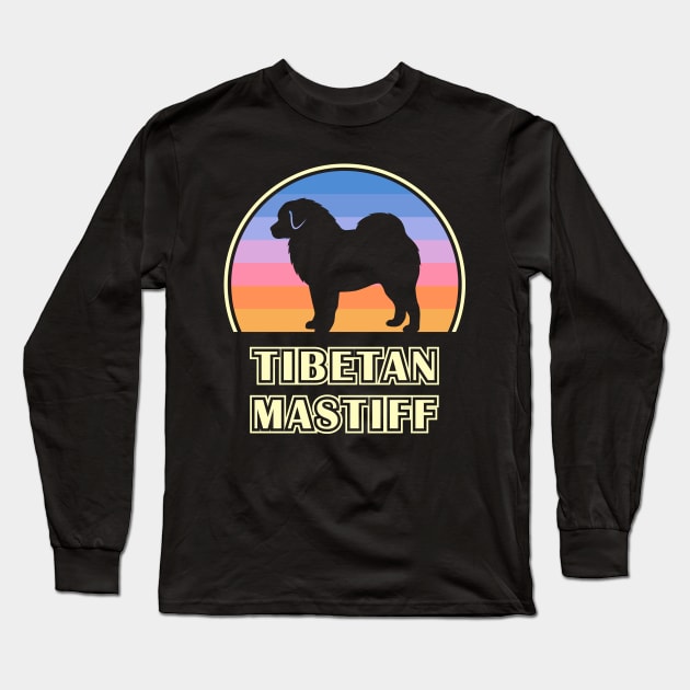 Tibetan Mastiff Vintage Sunset Dog Long Sleeve T-Shirt by millersye